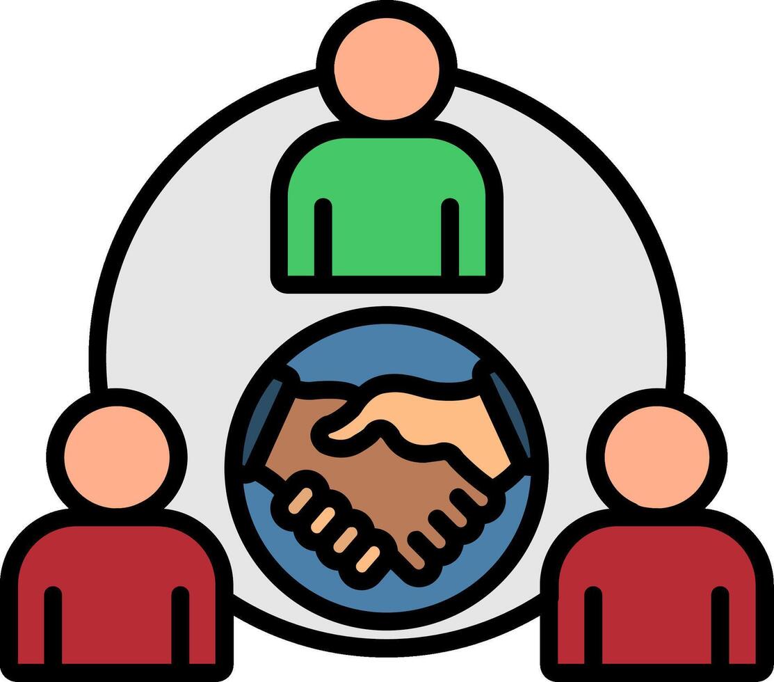 Collaboration Line Filled Icon vector
