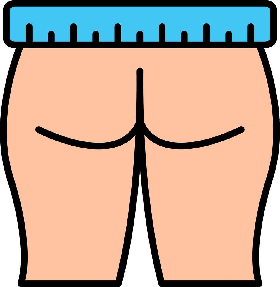 Thigh Line Filled Icon vector