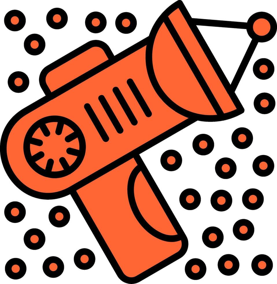 Space Gun Line Filled Icon vector