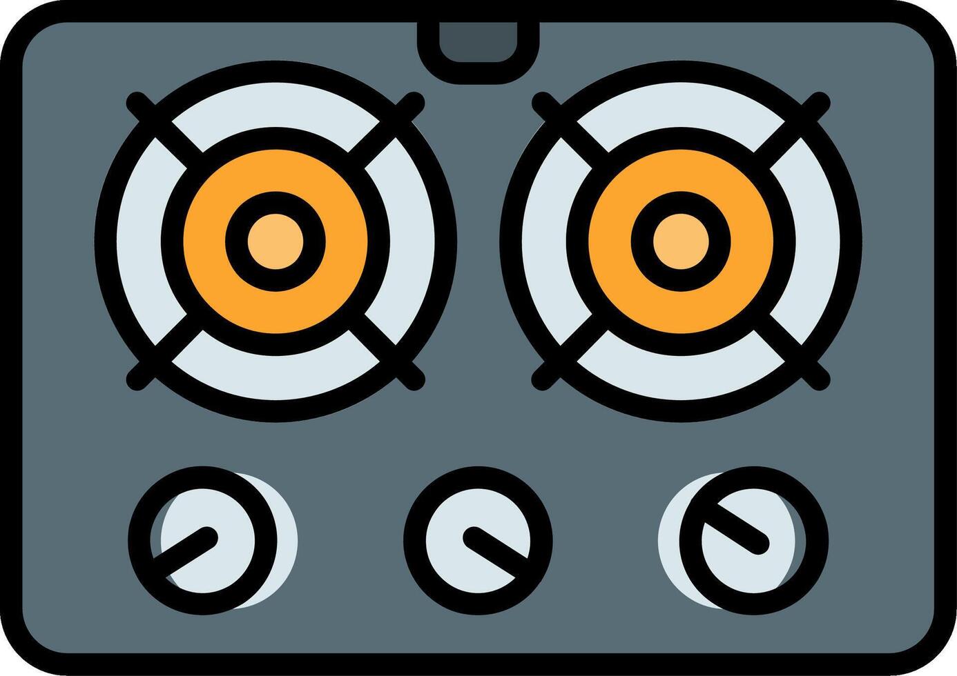 Stove Line Filled Icon vector