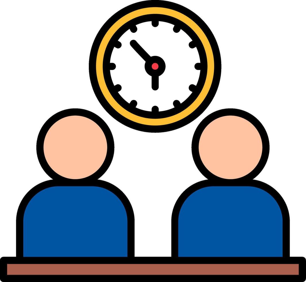 Working Hours Line Filled Icon vector