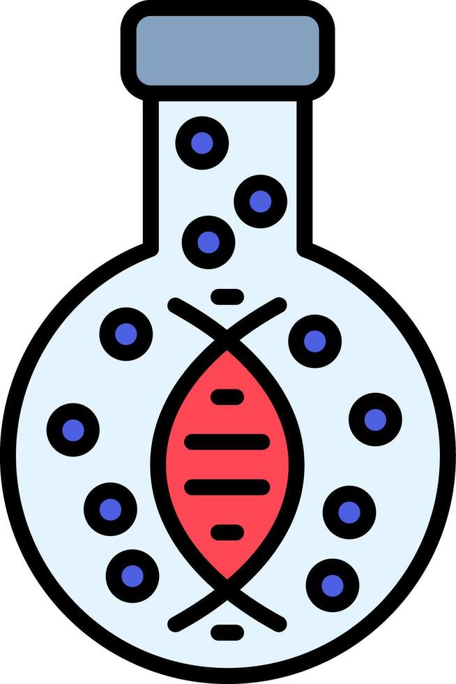 Dna Line Filled Icon vector