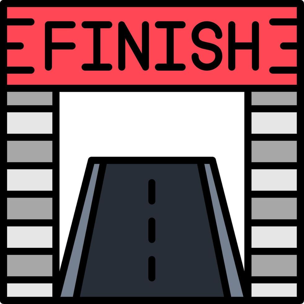 Finish Line Line Filled Icon vector