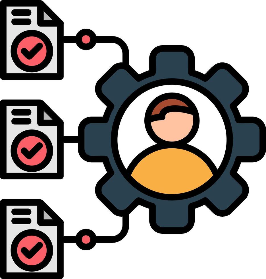 Data Management Line Filled Icon vector