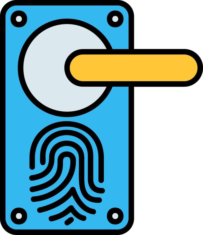 Door Handle Line Filled Icon vector
