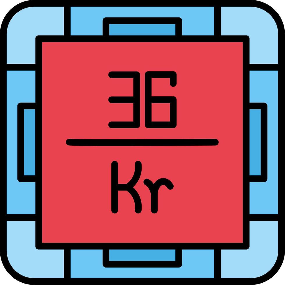 Krypton Line Filled Icon vector