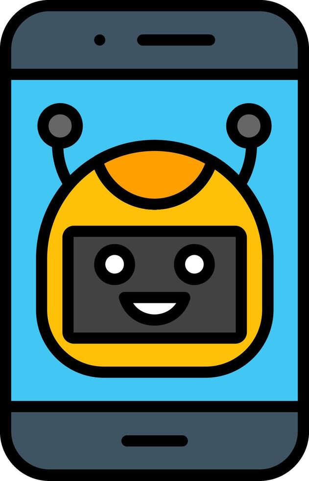 Mobile Line Filled Icon vector