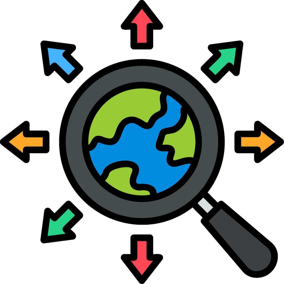 Research Line Filled Icon vector