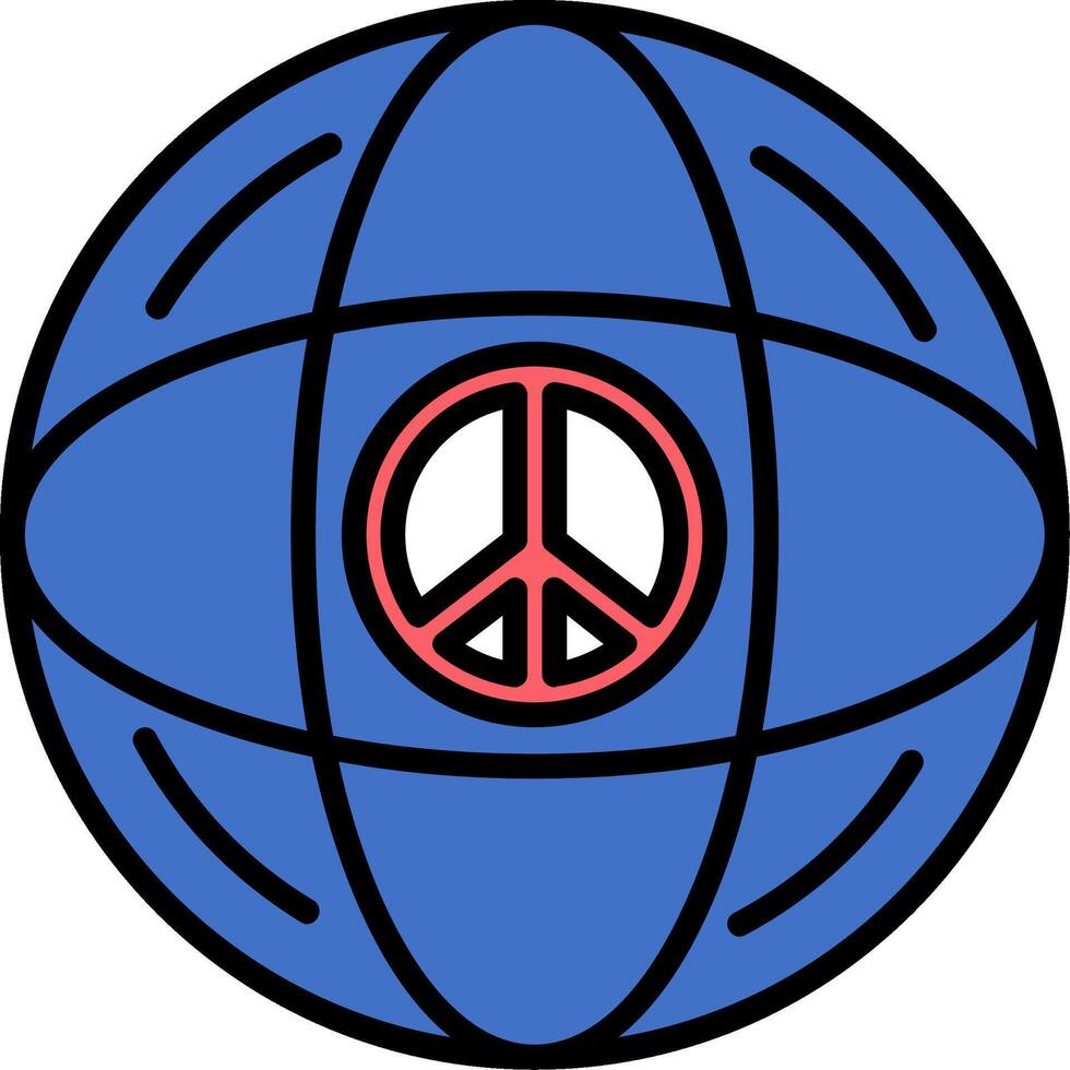 World Line Filled Icon vector