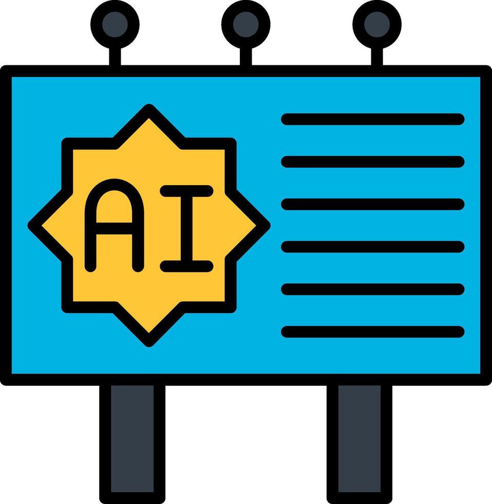 Billboard Line Filled Icon vector