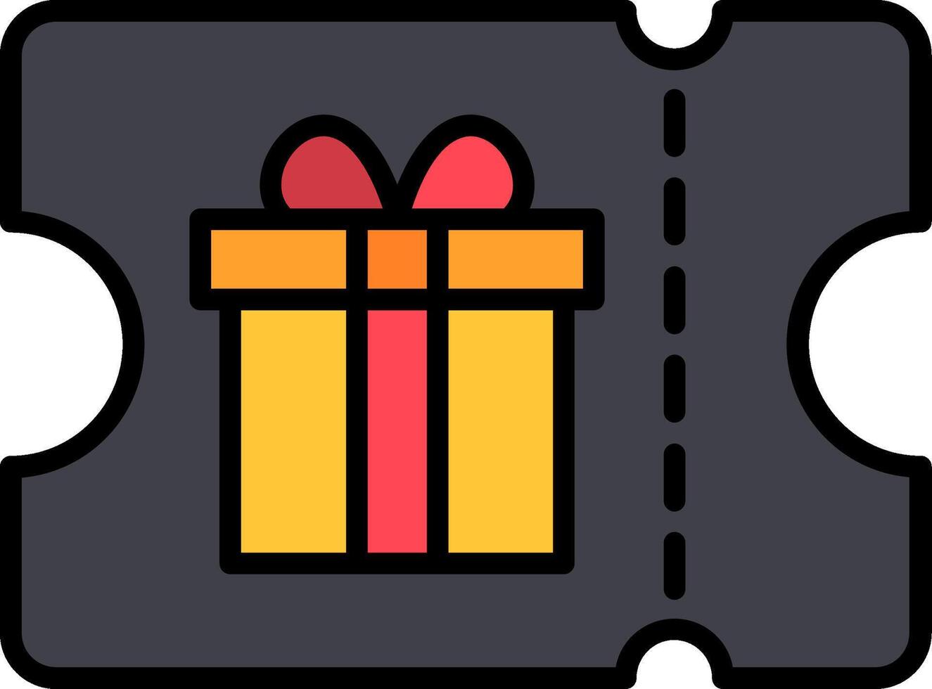 Coupon Line Filled Icon vector