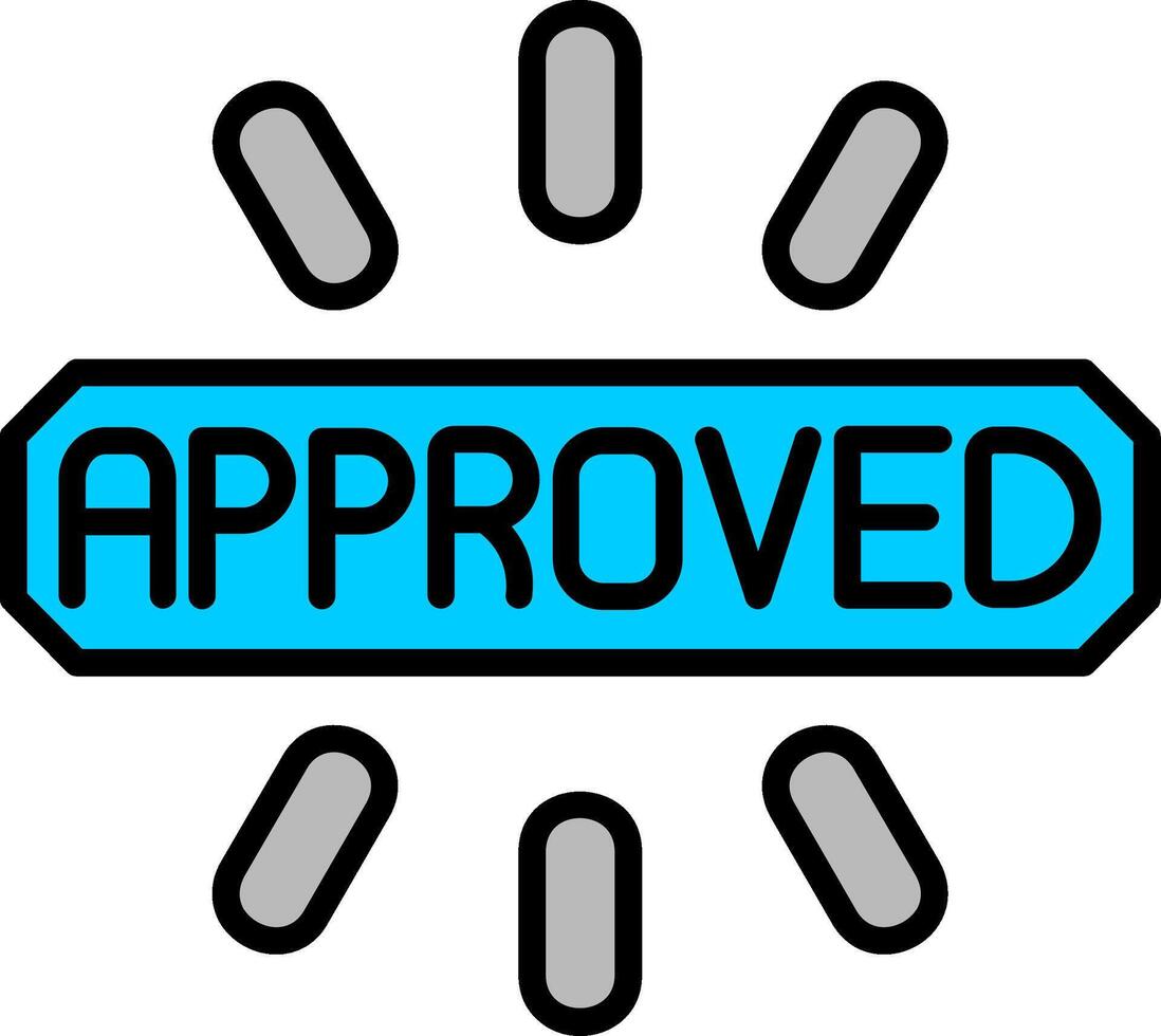 Approved Line Filled Icon vector