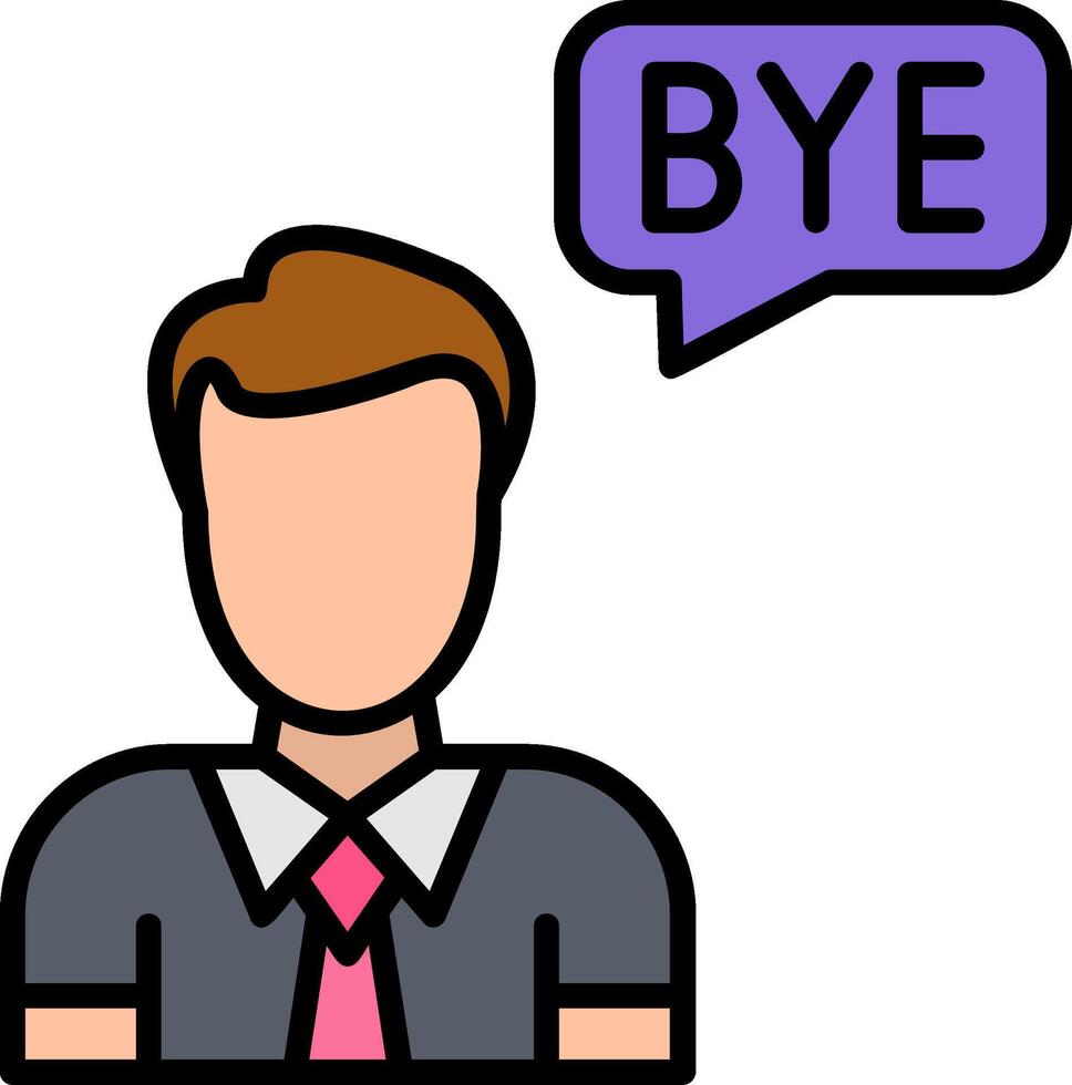 Goodbye Line Filled Icon vector