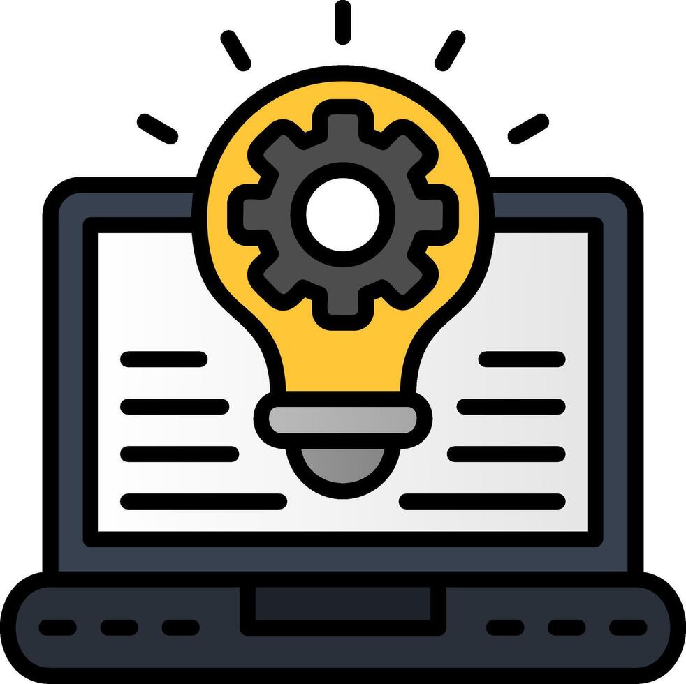 Development Line Filled Icon vector