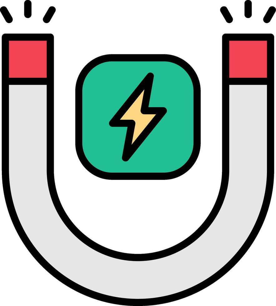 Magnet Line Filled Icon vector