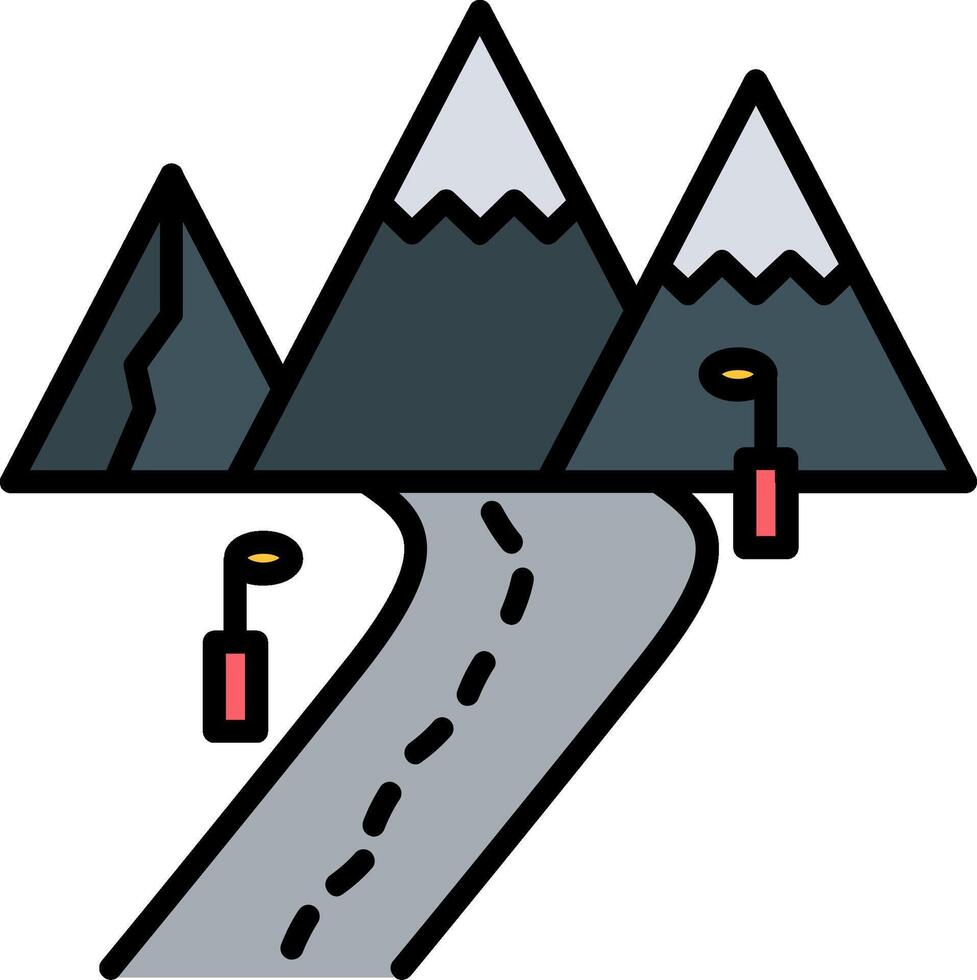 Pathway Line Filled Icon vector