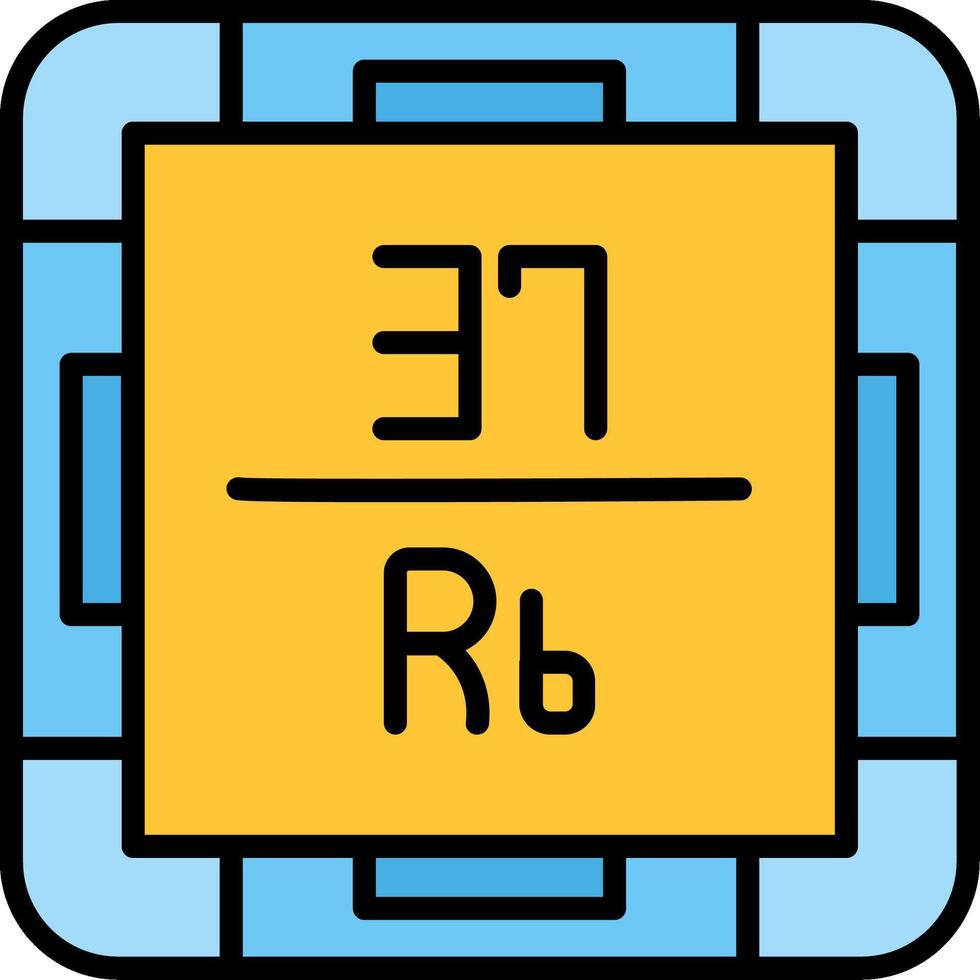 Rubidium Line Filled Icon vector