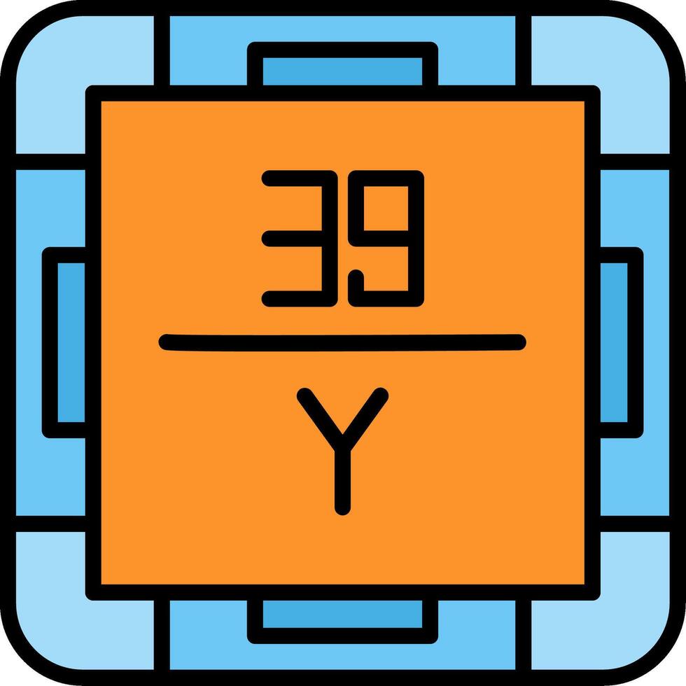 Yttrium Line Filled Icon vector