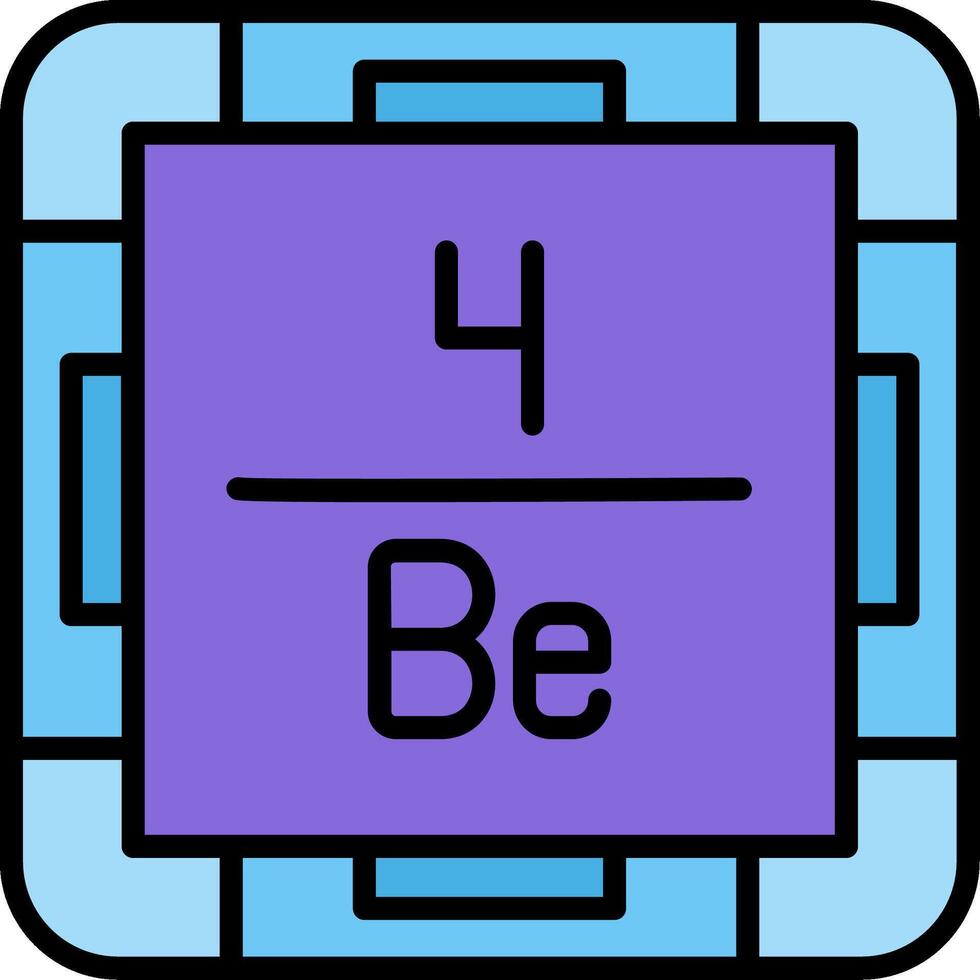 Beryllium Line Filled Icon vector
