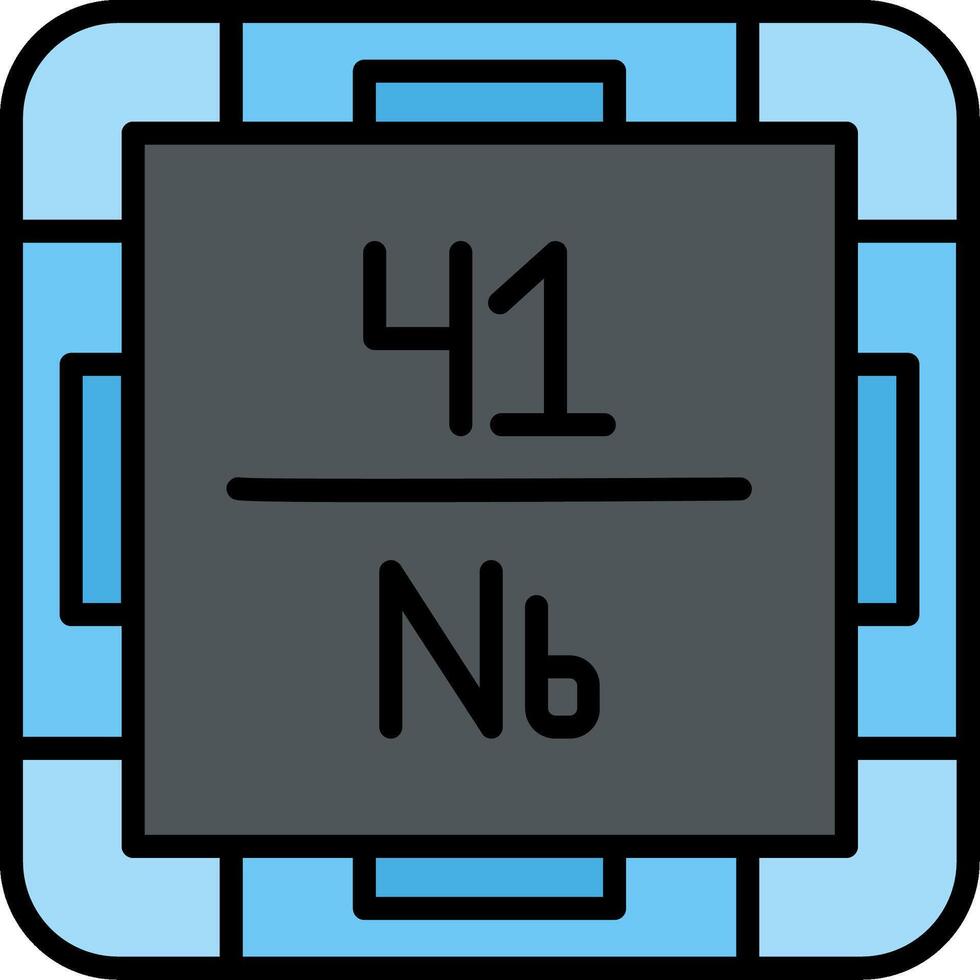 Niobium Line Filled Icon vector