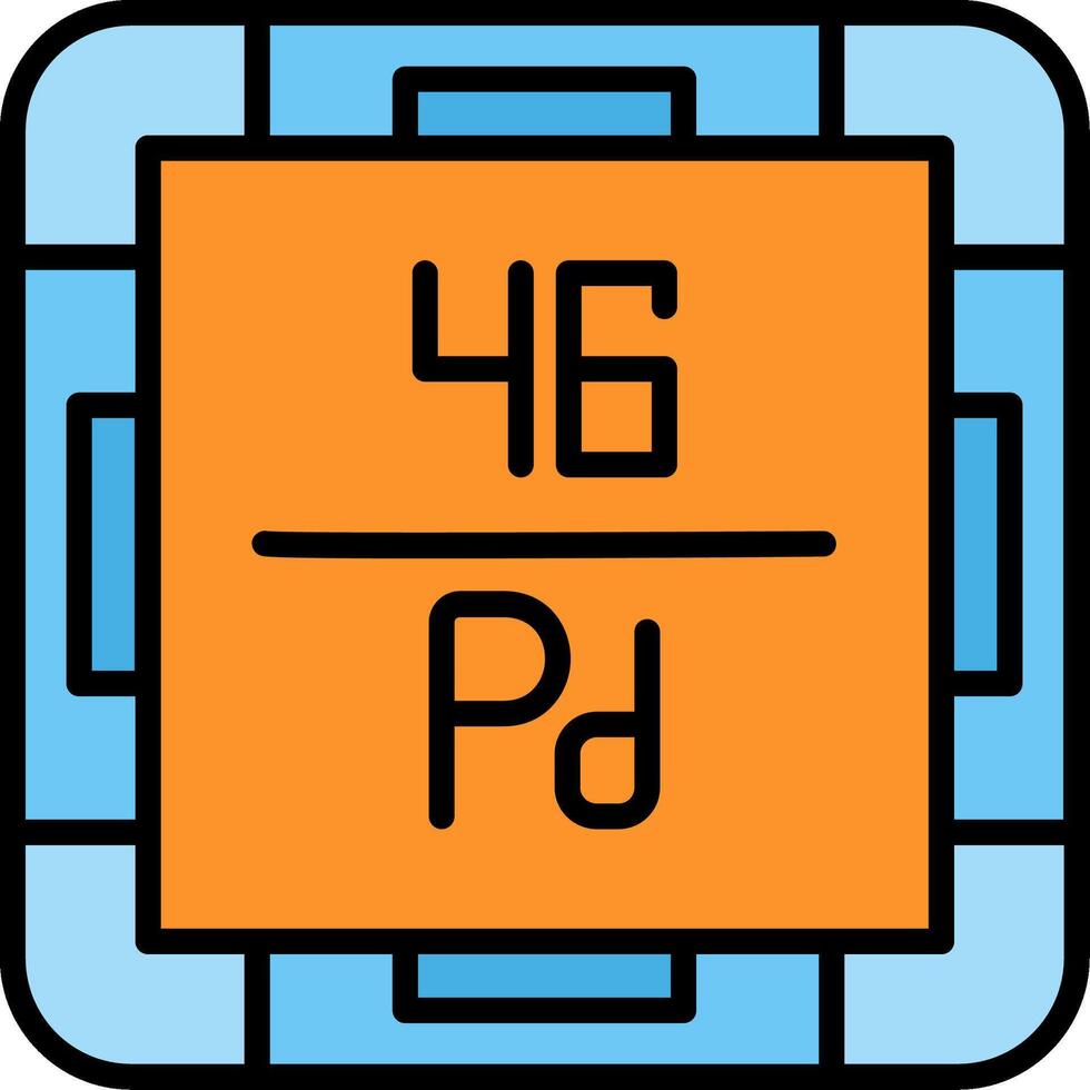 Palladium Line Filled Icon vector