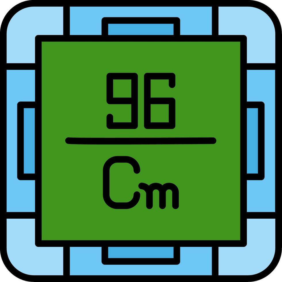 Curium Line Filled Icon vector