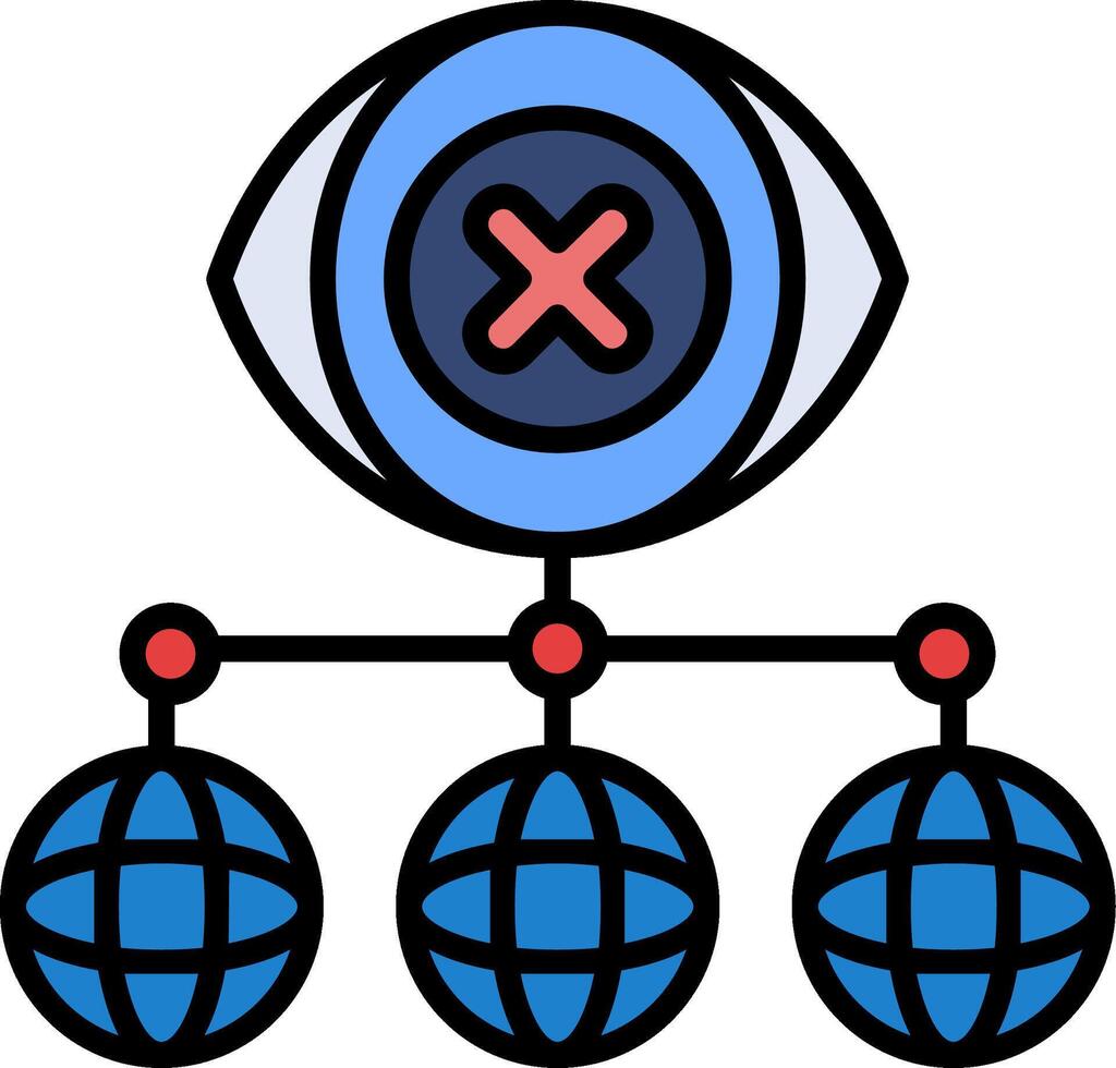 Virtual Private Network Line Filled Icon vector