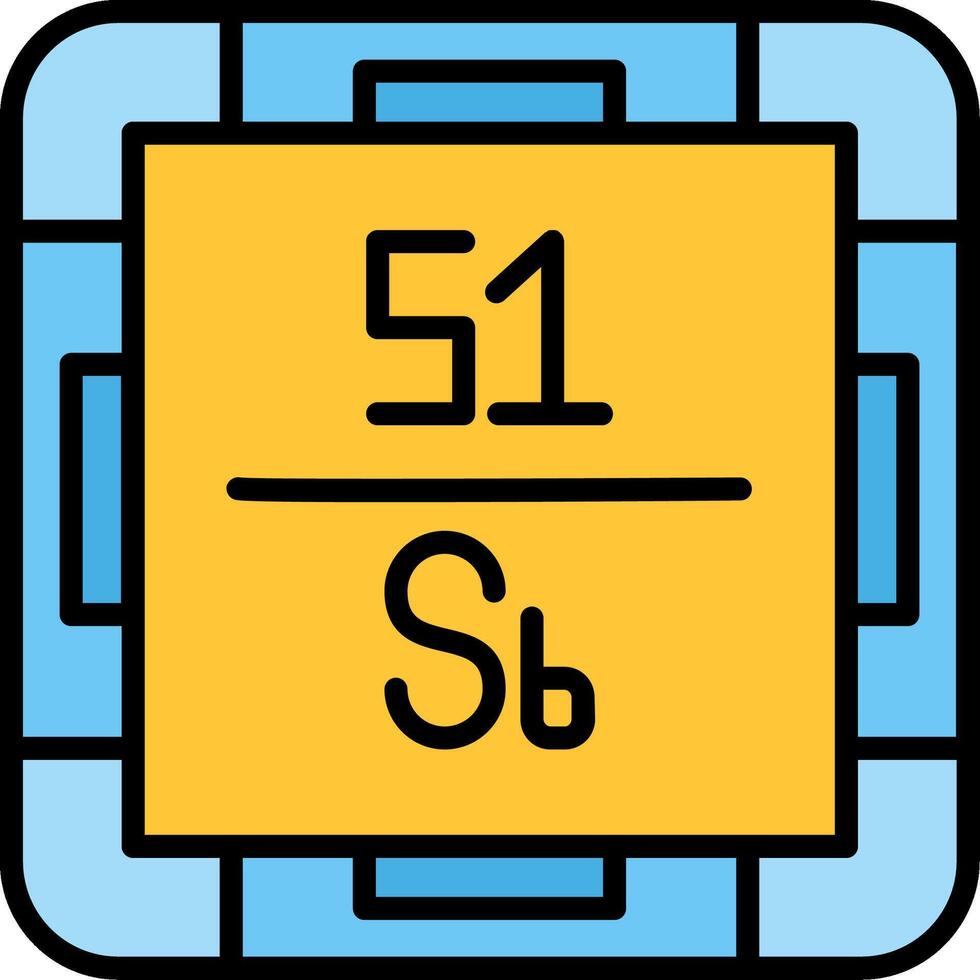 Antimony Line Filled Icon vector