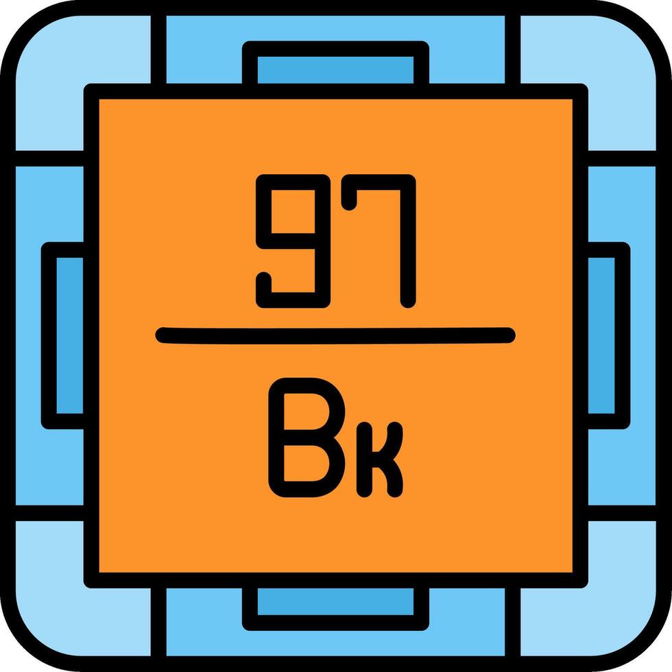 Berkelium Line Filled Icon vector