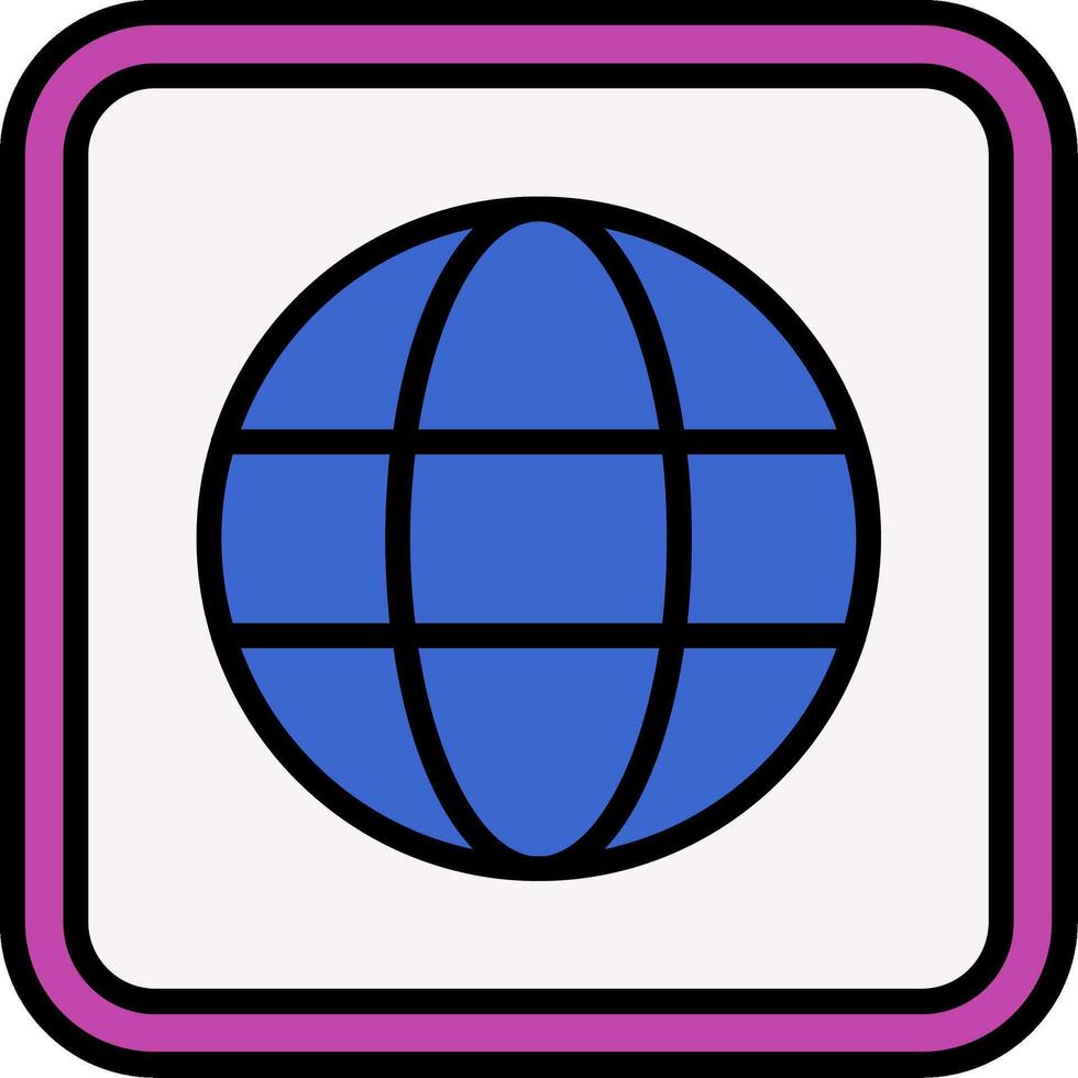 Globe Line Filled Icon vector