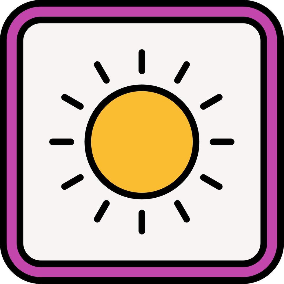 Sun Line Filled Icon vector