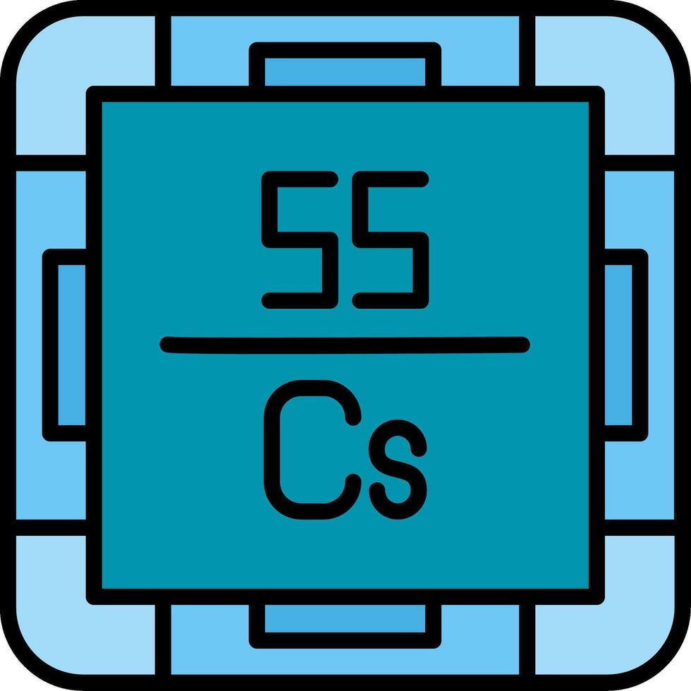 Cesium Line Filled Icon vector