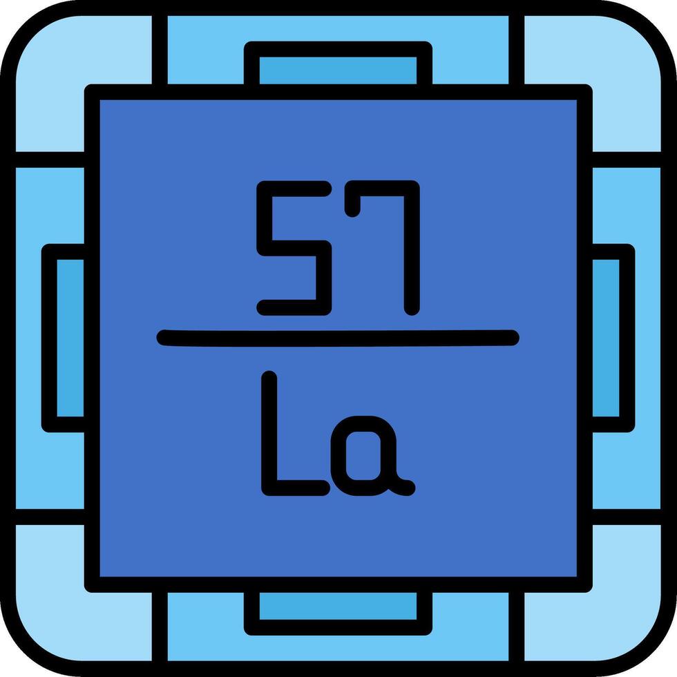 Lanthanum Line Filled Icon vector