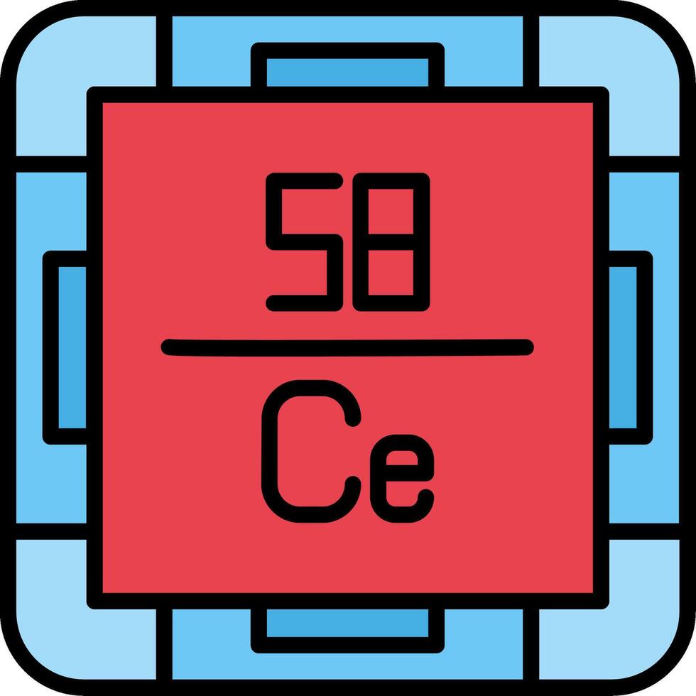 Cerium Line Filled Icon vector