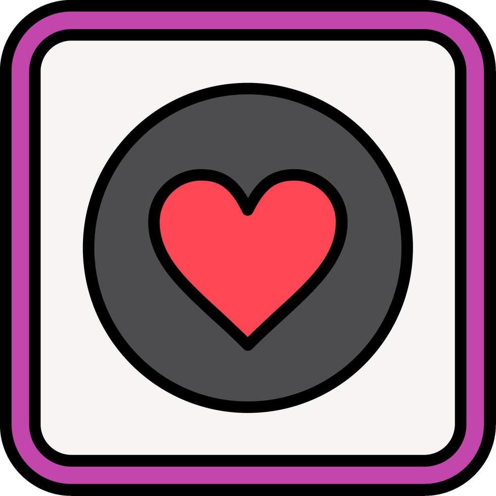 Heart Line Filled Icon vector