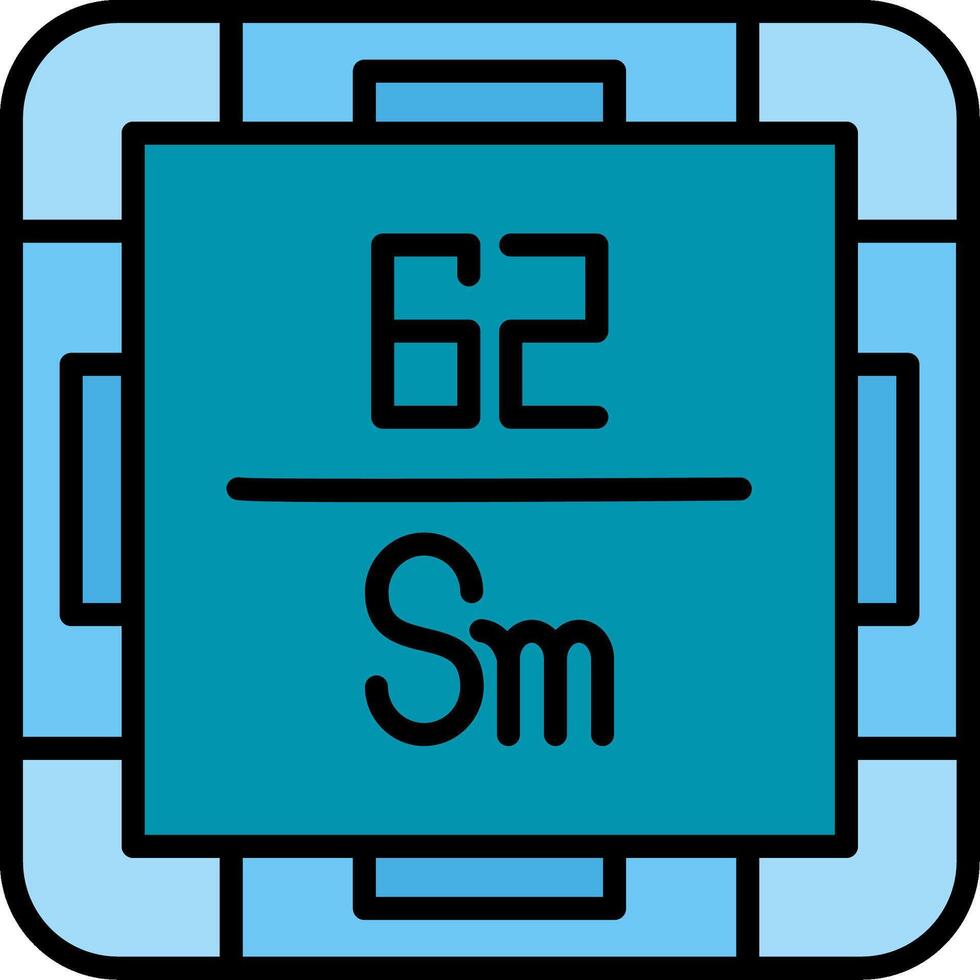 Samarium Line Filled Icon vector
