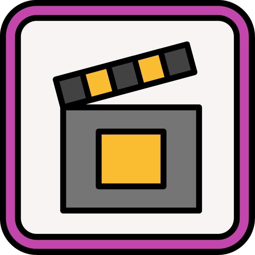 Clapper Line Filled Icon vector