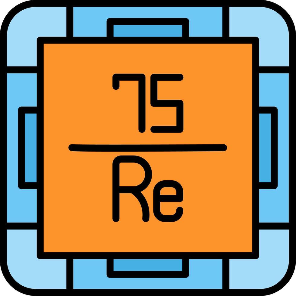 Rhenium Line Filled Icon vector