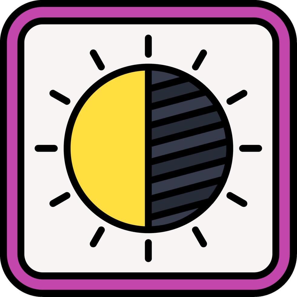 Contrast Line Filled Icon vector