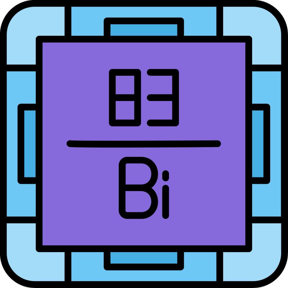 Bismuth Line Filled Icon vector