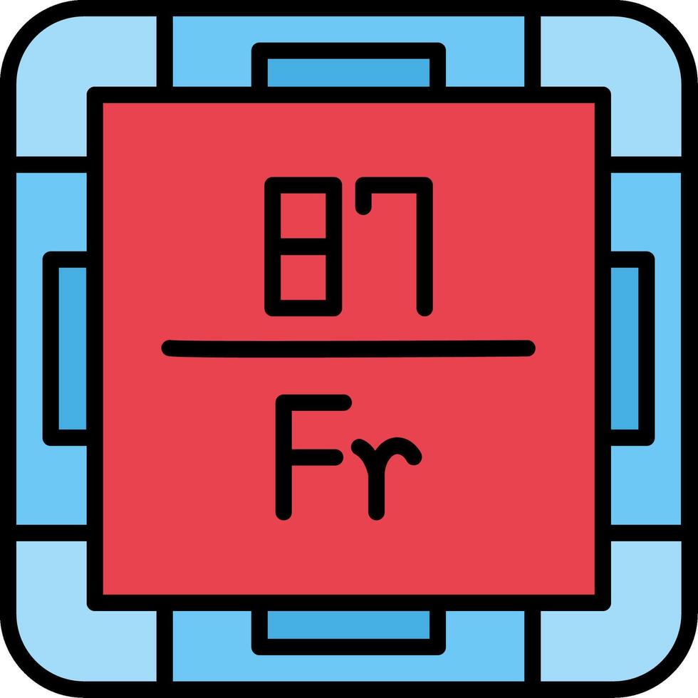 Francium Line Filled Icon vector