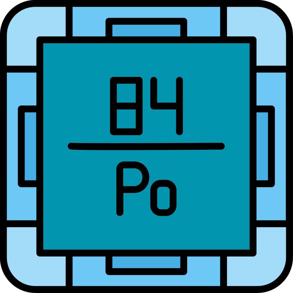 Polonium Line Filled Icon vector