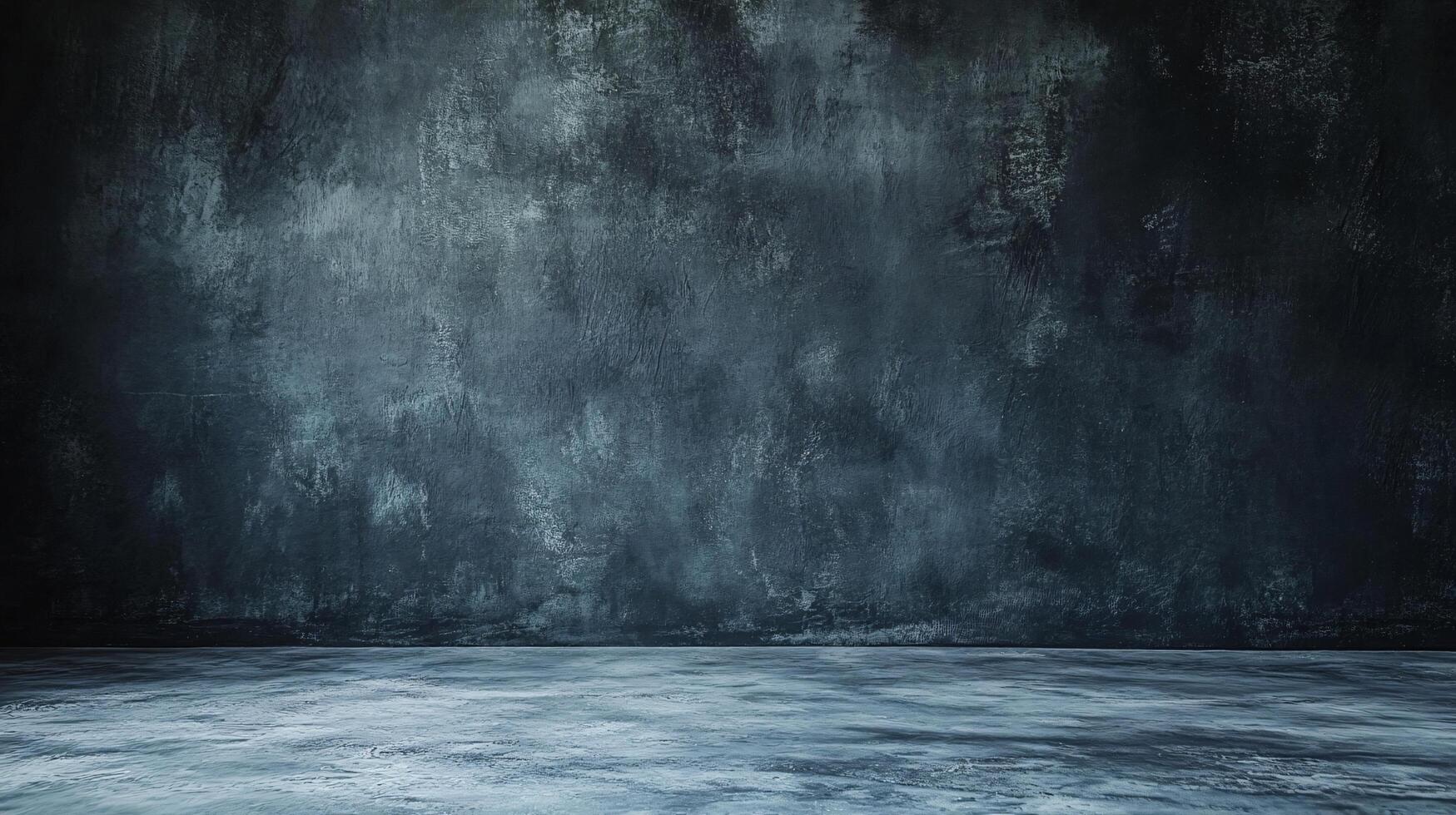 Large, empty room with a grey wall. The room is bare and empty, with no furniture or decorations. The grey wall gives the room a cold, sterile feel photo