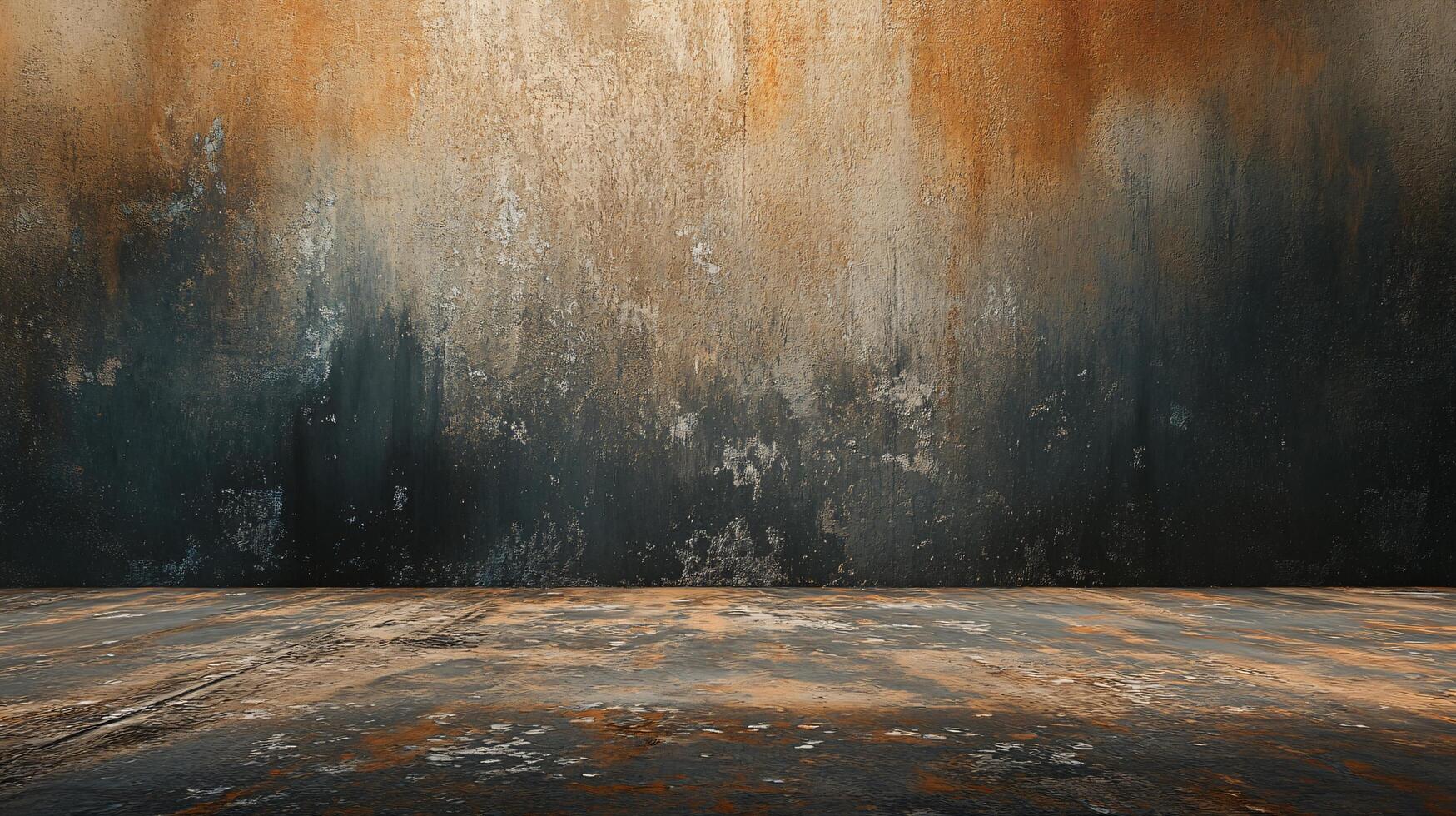 Large, empty room with a lot of texture and a lot of paint splatters. The room is very dark and has a lot of texture, giving it a very rough and unfinished look photo
