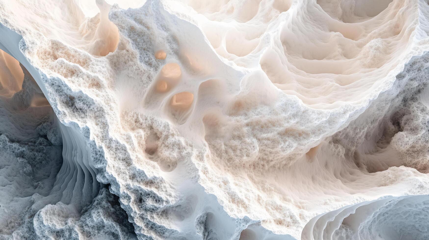 White and blue image of a rocky, rocky, rocky surface. The image is of a rocky surface with a lot of holes and crevices photo