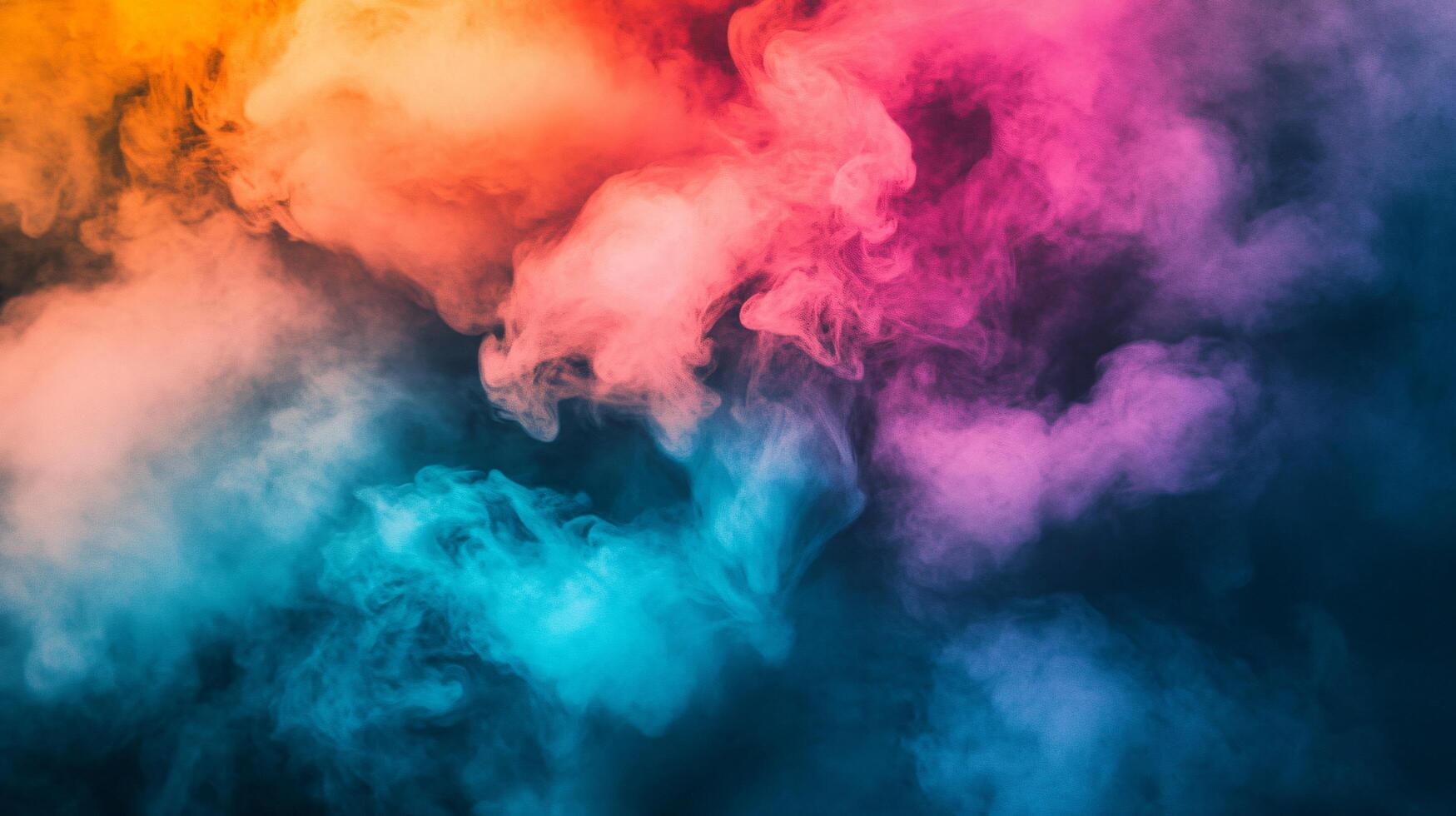 Colorful cloud of smoke with a blue and purple swirl. The smoke is thick and dense, creating a sense of mystery and intrigue. The colors of the smoke are vibrant and eye-catching photo