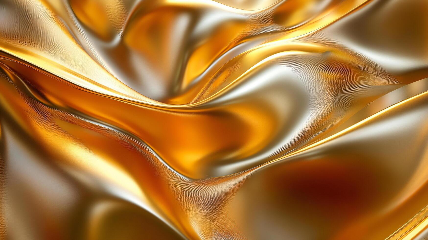 Gold fabric with a shiny texture. The fabric is draped over a surface and he is flowing photo