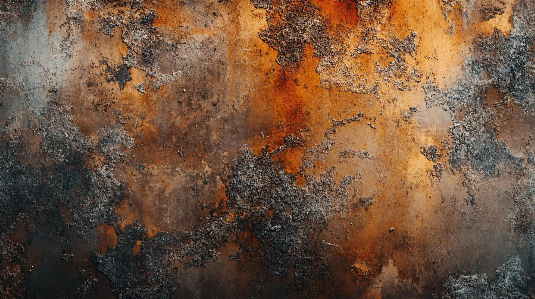Painting of a wall with a lot of texture and a lot of orange and brown colors. The painting has a lot of texture and the colors are very bold photo