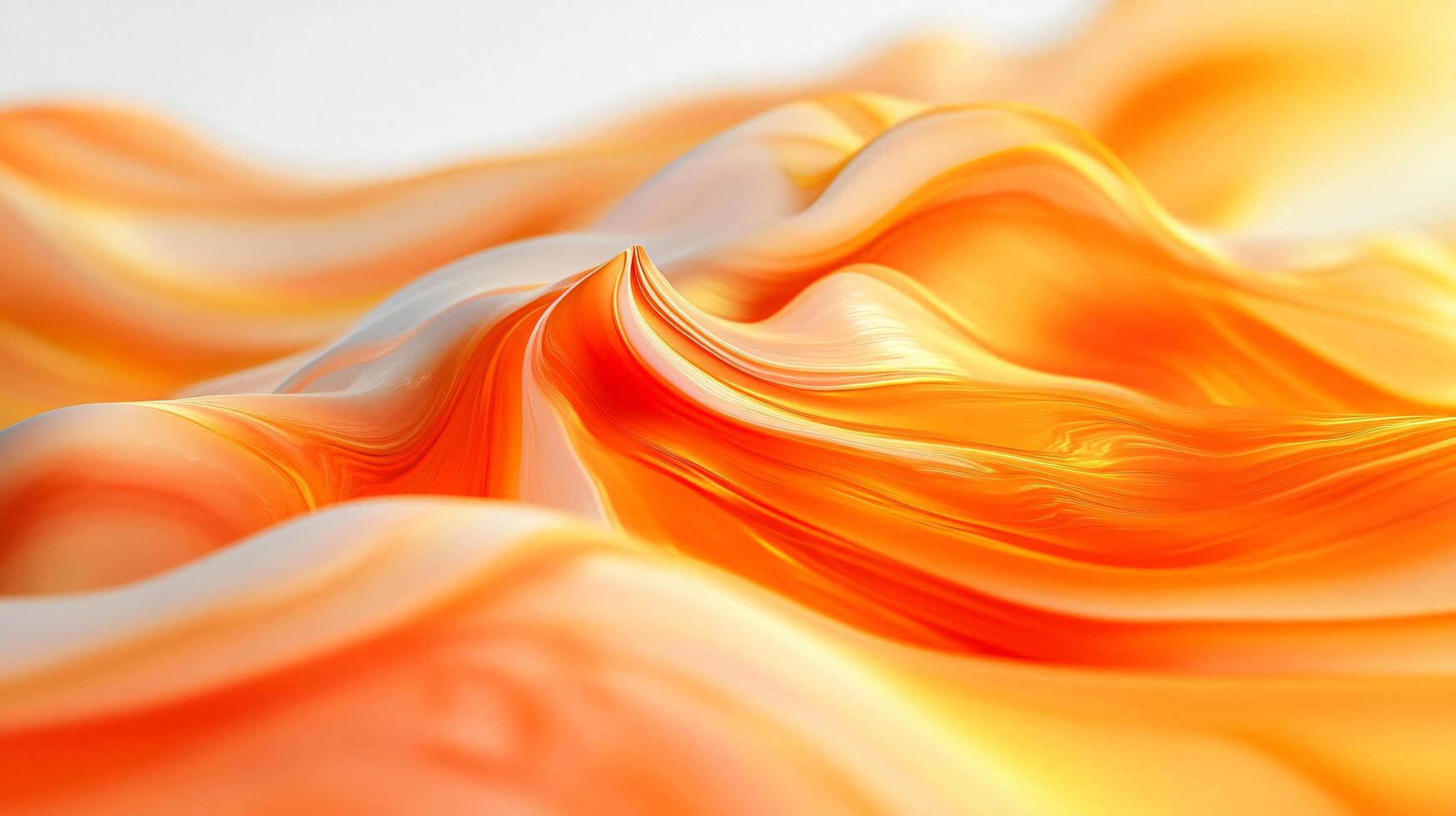 The image is a colorful, abstract painting of a wave with orange and white colors. The wave appears to be made of a series of small, overlapping circles, creating a sense of movement and energy photo