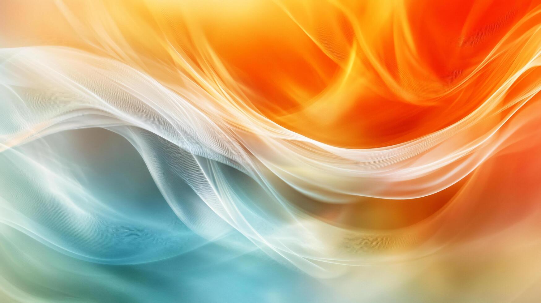 Colorful, abstract painting with a blue and orange wave. The colors are vibrant and the brushstrokes are bold. The painting evokes a sense of movement and energy, as if the wave is in motion photo